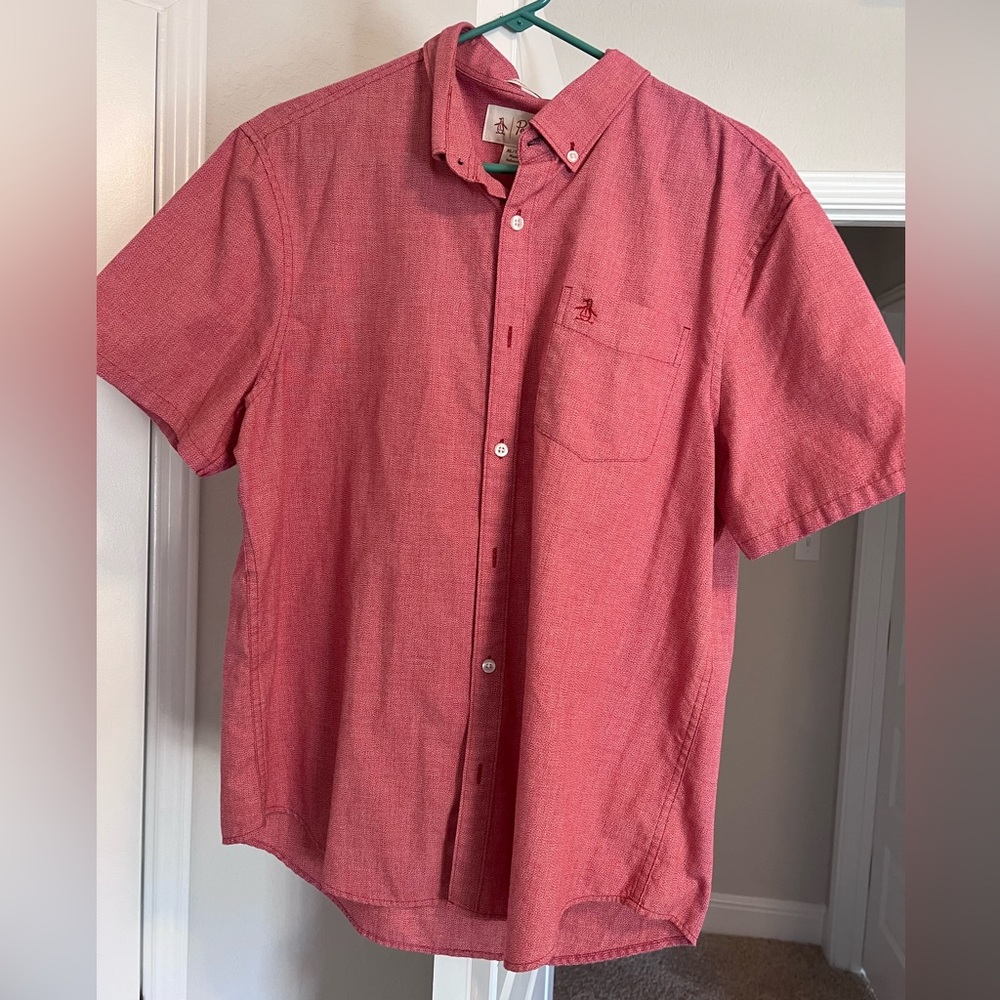 penguin button down short sleeve